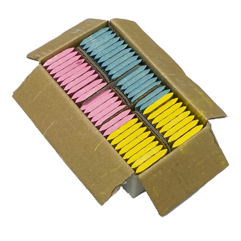 Melodramatisch anker zag Kleermakerskrijt Groot assortiment in doos. 50 stuks totaal. Roze, Blauw en  Geel - Gremmen Webshop