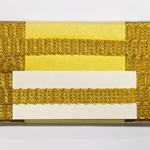 1153 Gallonband 22mm breed in Goud en Zilver. 20 meter op kaart.