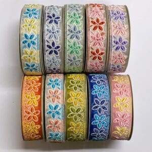 Band Nylon S608 DuoFlower 25mm in 10 Kleuren. 9 meter op rol.