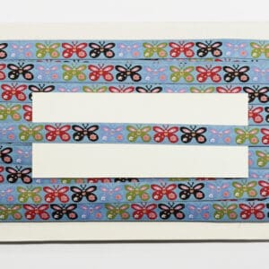 Deco Band 005 Butterfly 15mm breed. 25 meter op kaart.