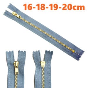 Broekrits Metaal T303 Jeans/Gold in 15, 16, 18, 19 en 20cm. Verpakt per 100 stuks
